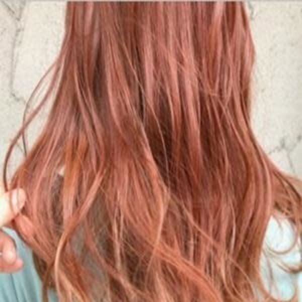 #オレンジヘアカラー　#ビタミンカラー