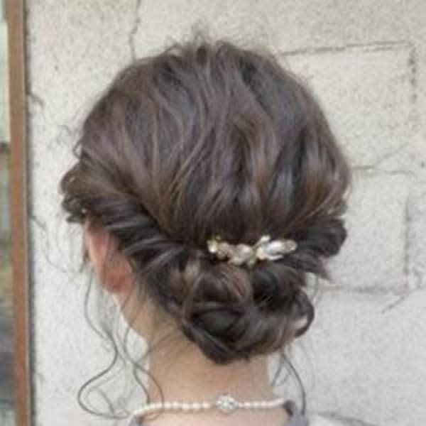 #シニヨン　#パーティヘアアレンジ|Chocolat Abeno