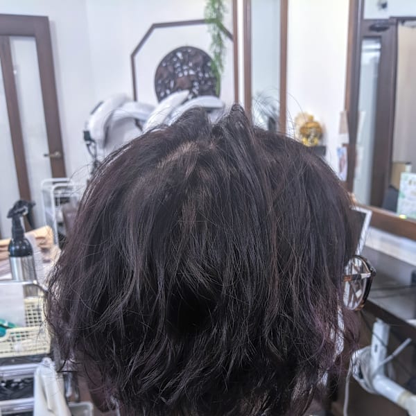 ふんわりパーマ×隠しハイライト