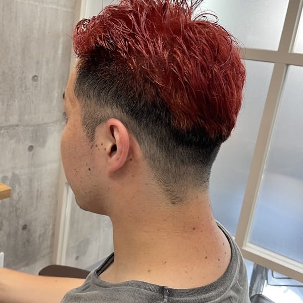 メンズショートレッドカラー