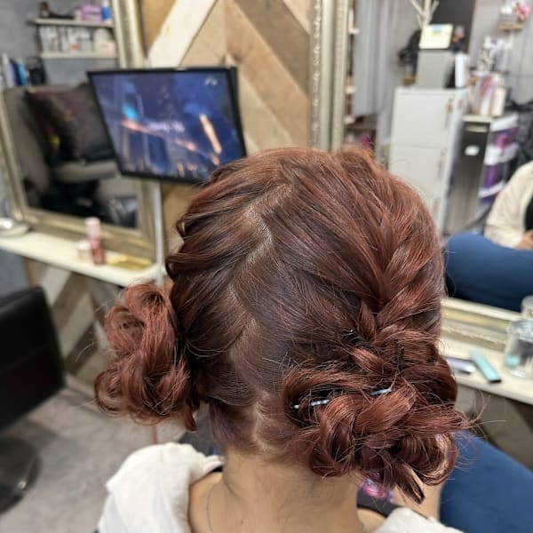 【ヘアセット】 編みツイン団子 /茅ヶ崎ヘアセット