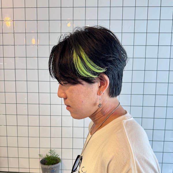 メンズ韓国スタイル/ポイントメッシュ/エクステ/ウルフ