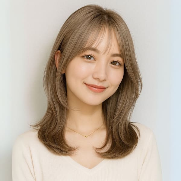 ブリーチ レイヤーカット 顔周りカット ブロンドベージュ|hair salon Rich 横須賀中央店