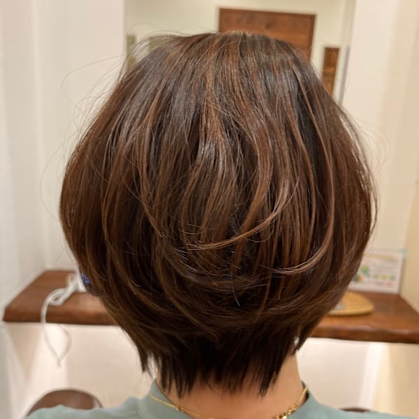 白髪活かしカラー×ブラウンカラー