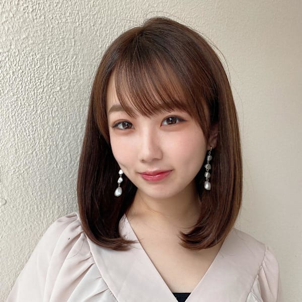 30代40代ぎりぎり結べる切りっぱなしボブ/タッセルカット