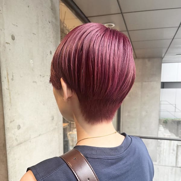 ショート　ピンク　