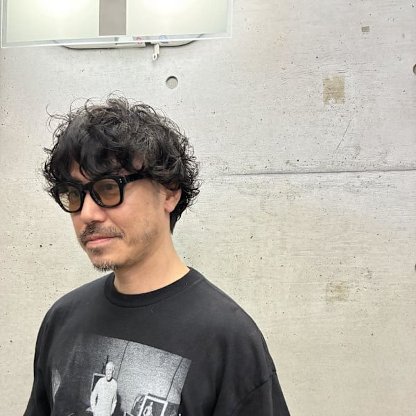 イケおじ　フェードパーマ