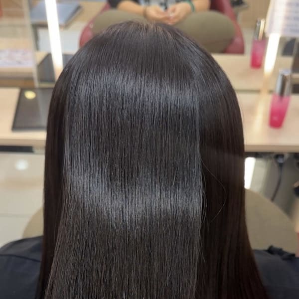 透明感カラー/ブリーチなしWカラー/髪質改善/伊勢原