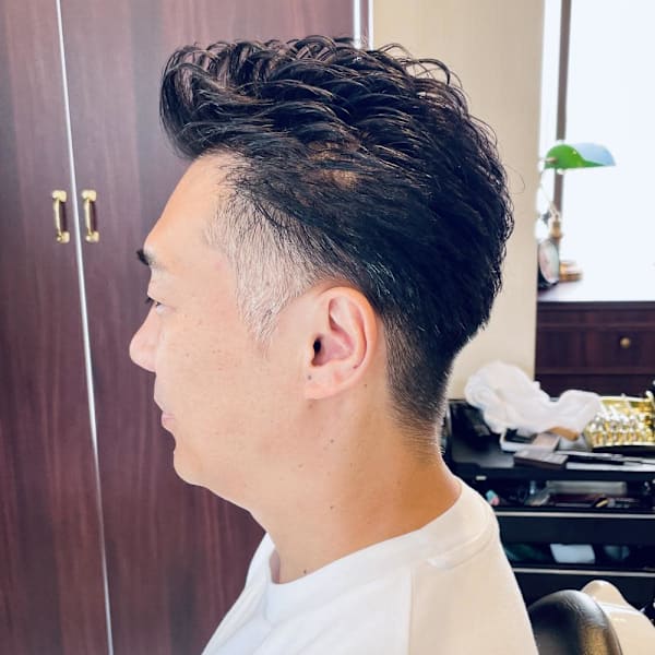 【50代 男性】ロンドンオールバックパーマ（大宮/バーバー）