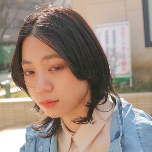 ハッシュカット ミディアムウルフ レイヤーカット|ELLYLONDON 三宮Part2店