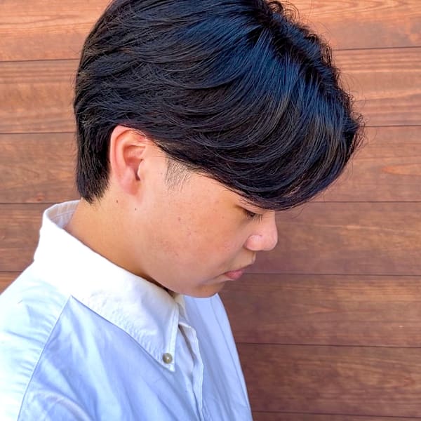 センターパート ニュアンスパーマ×フェザーパーマ