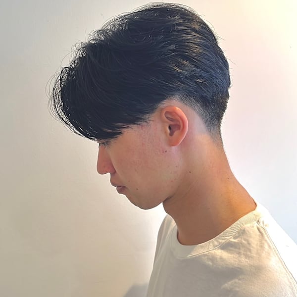 ニュアンスパーマ×センターパート