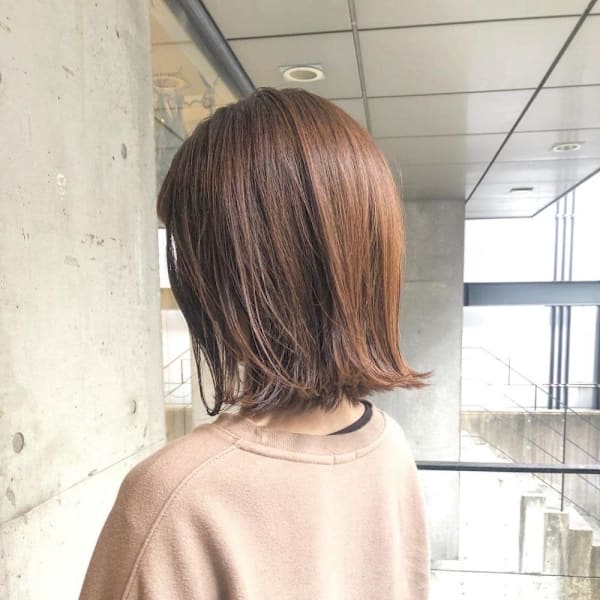 ミディアム外ハネボブ|半個室型美容室 Sourire 野芥店