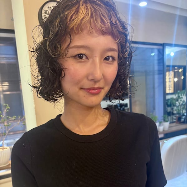 デザインカラー×ボブパーマ