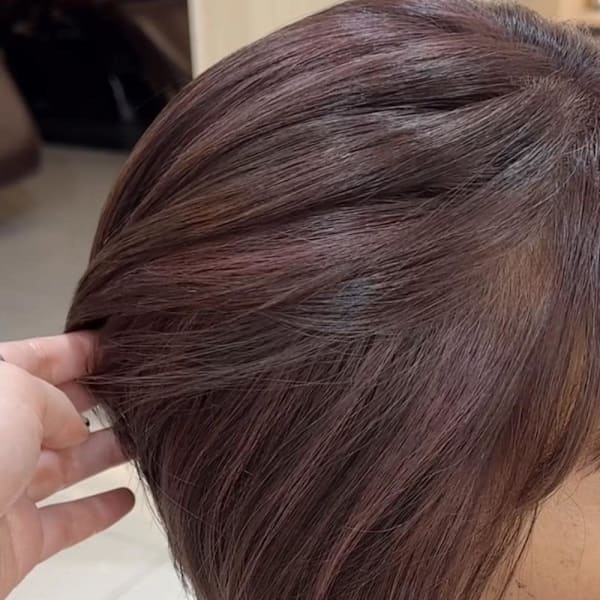 透明感カラー/ブリーチなしWカラー/髪質改善/伊勢原