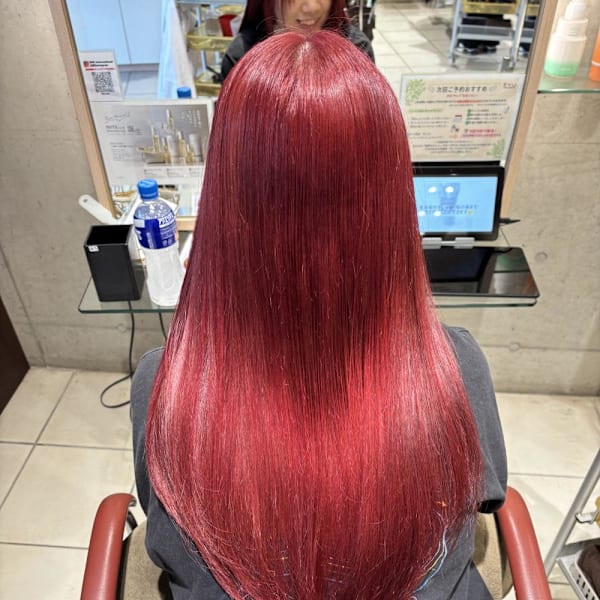 レッド/韓国カラー/ブリーチ/赤/20代