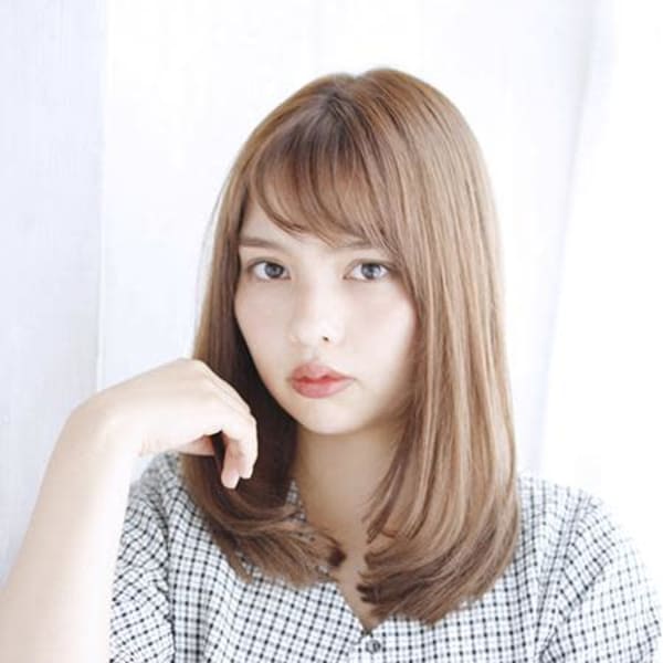 シースルーバングのAラインストレート|hair make nalu 荻窪西口 白山神社参道通り店