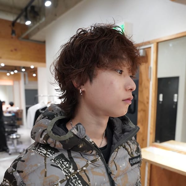 波巻きウルフパーマ|QOL mens salon 立川