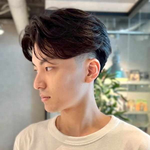 カルマパーマ 韓国風パーマ ツーブロック センターパート|Men's Salon bloc