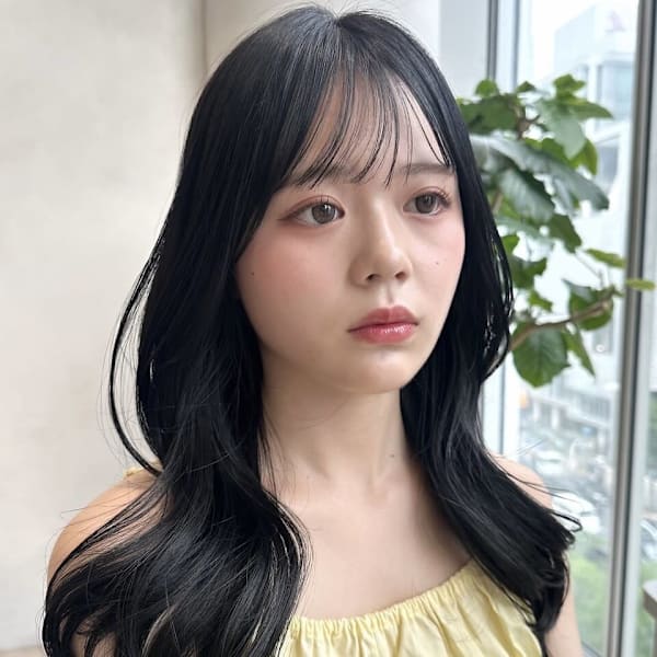 レイヤーカット/前髪カット/チャコールグレー/くびれ巻き|ZACC raffine【ザック ラフィネ】