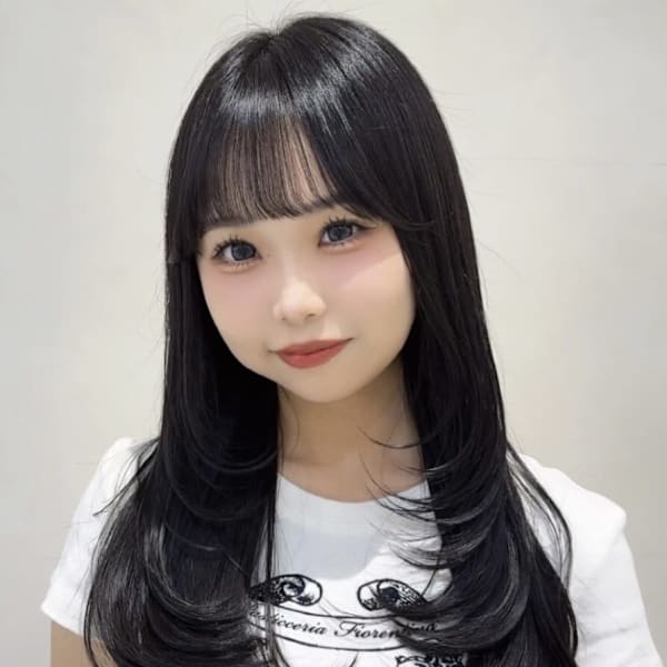 グレージュ/ブルーブラック/ワンカラー/レイヤーカット/顔周