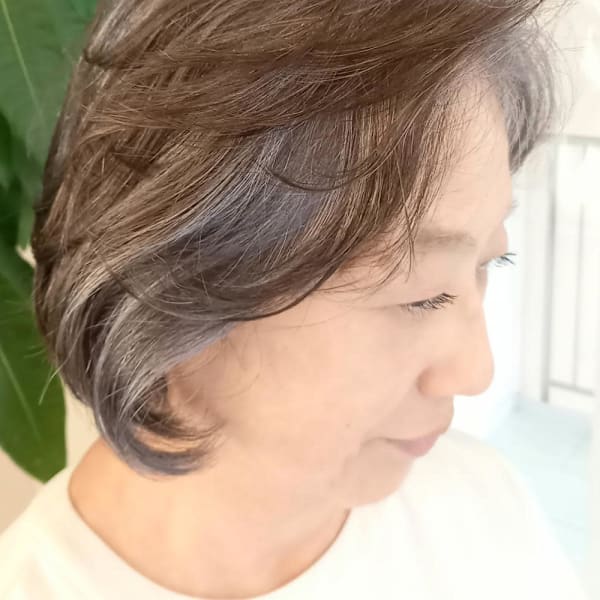 白髪ぼかしハイライト