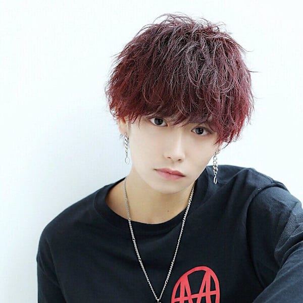 無造作質感 ディープレッドマッシュ