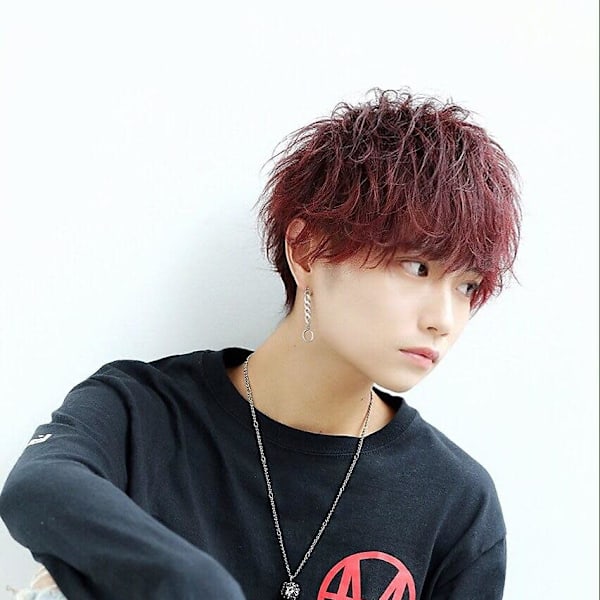 無造作質感 ディープレッドマッシュ