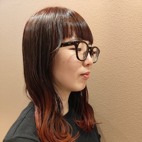 裾カラー/エンドカラー/毛先カラー/暖色カラー