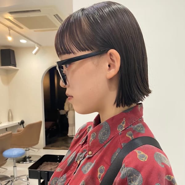【F.】中崎町20代30代ワイドバングぱっつんボブ|F.hair & relaxation