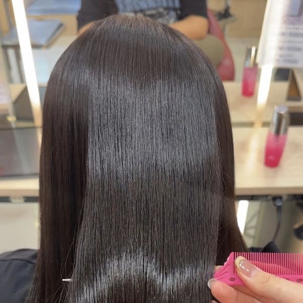 透明感カラー/ブリーチなしWカラー/髪質改善/伊勢原