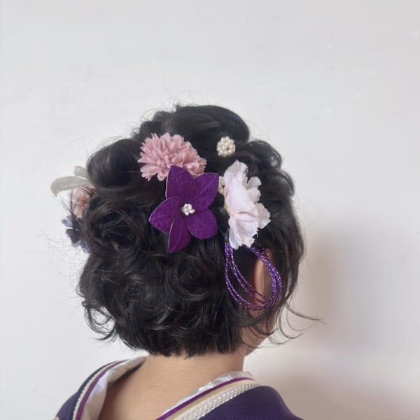 短めボブでも華やぐ成人式ヘア