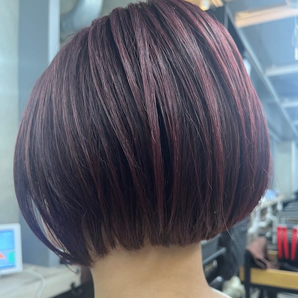 前下がりボブ/ピンク/透明感カラー/