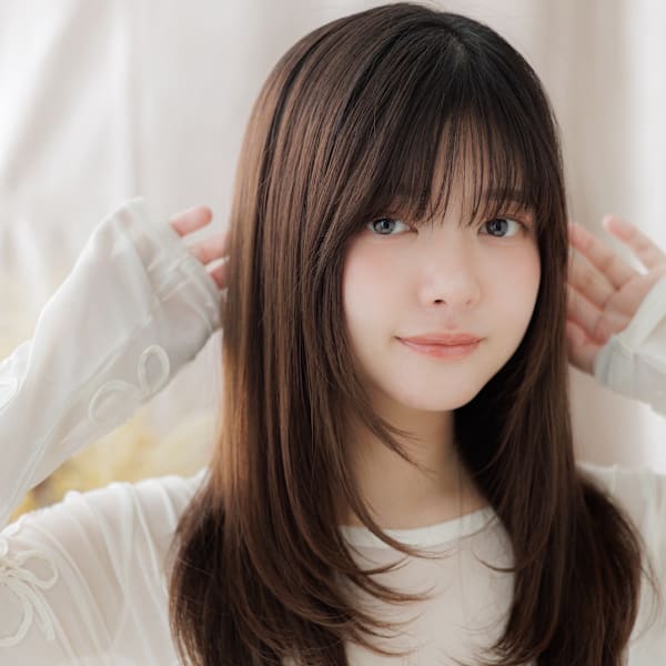 暗髪アッシュブラウン重軽ロングレイヤー　ヘーゼルグレージュ|COVER HAIR bliss【カバーヘア ブリス】戸田公園/戸田公園西口店