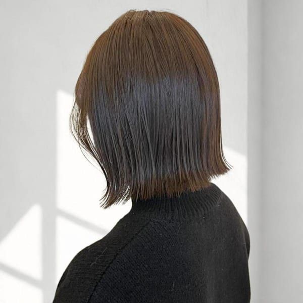 外ハネボブ くすみカラー オリーブベージュ 透明感カラー|Beautissimo 所沢