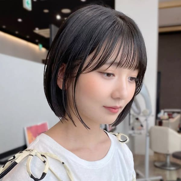 ぷっっとボブ*前髪ありボブ*ナチュラルボブ*黒髪*地毛風カラ|K-two あべのキューズモール店【ケーツー】
