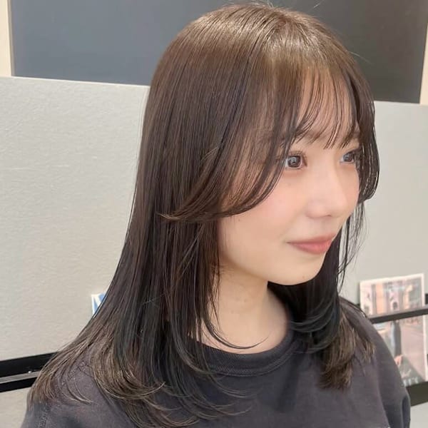 レイヤーカット*顔周りレイヤー*ロングヘア*オリーブグレージ|K-two あべのキューズモール店【ケーツー】