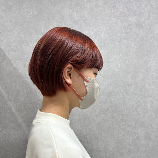 ショートボブ×オレンジブラウン|SALON MOGO IKEBUKURO