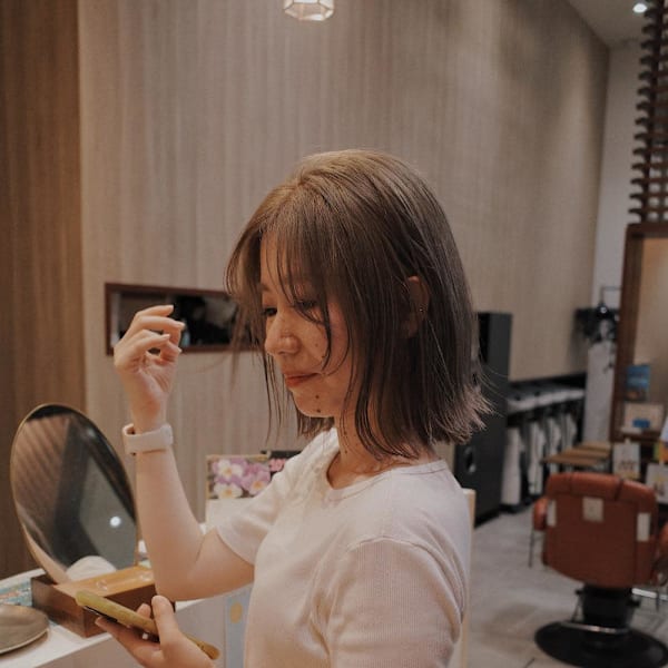 【#ハイトーンベージュ#くびれボブ/佐藤杏丸】|NAP hair &Nalow homme