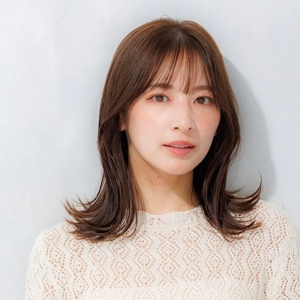 ミディアム×コテ巻き|Cloe 堀江