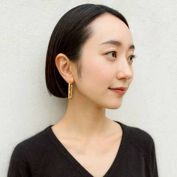 前髪無し ショートボブ 大人ボブ 黒髪 似合わせ 20代|福岡 オーガニックカラー miroa