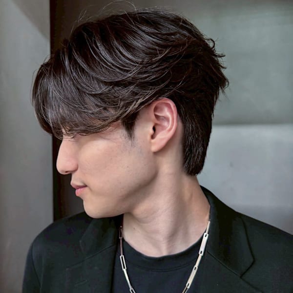 韓国マッシュフェザーパーマブルーブラック_ba554401