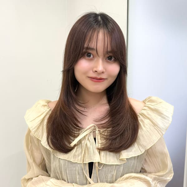 髪質改善ストレート 艶カラーマロンブラウン 20代30代