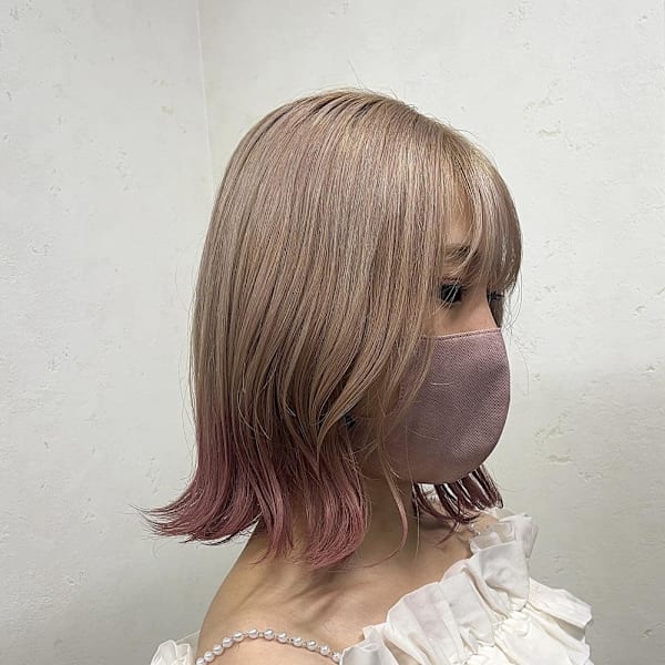 #ミルクティーベージュとピンクエンドカラー♪|sie by KENJE