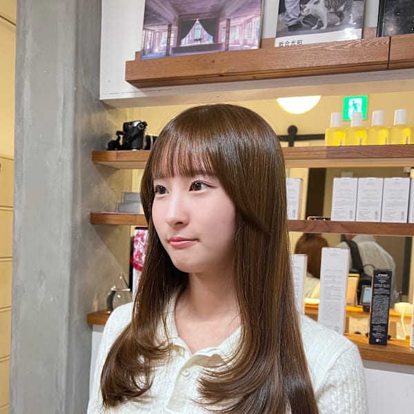 レイヤーカット/ベージュ/ミルクティーベージュ