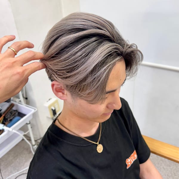 メンズバレイヤージュ、ルーツカラー.ハイトーン、