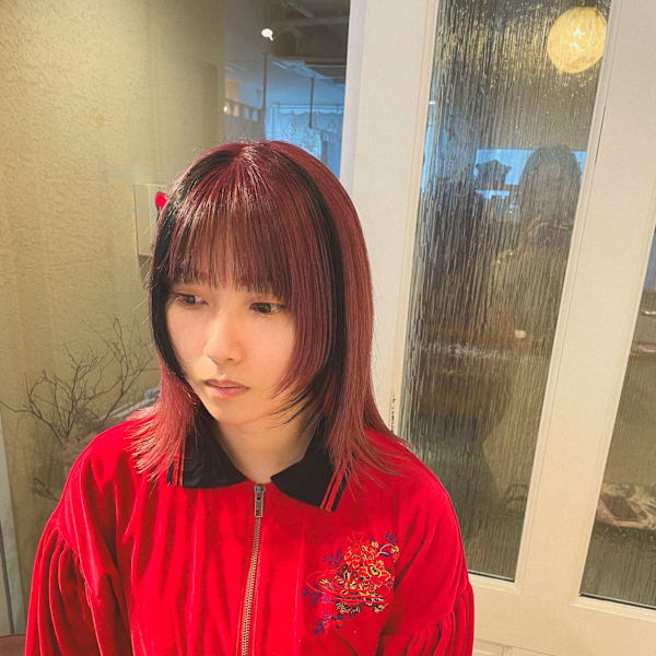 ポイントカラー/ピンクカラー/レイヤーカット