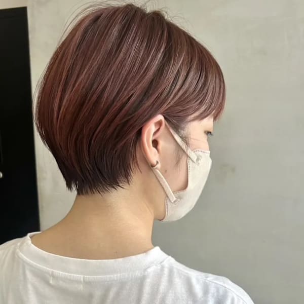 ショートボブ/ピンクブラウン/イルミナカラー