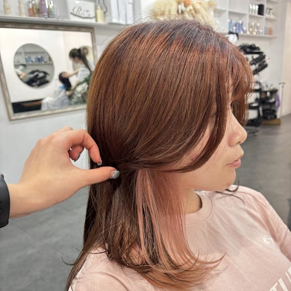 インナーカラー/暖色カラー/ピンクカラー/元町中華街/横浜