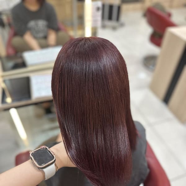 透明感カラー/ブリーチなしWカラー/髪質改善/伊勢原